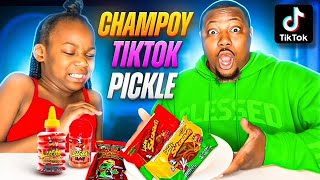 WE TRIED TIKTOK VIRAL CHAMOY PICKLE WITH CANDY * BAD IDEA*