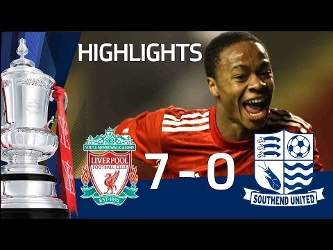 Raheem Sterling scores 5 goals - Liverpool 9-0 Southend, official Youth Cup highlights