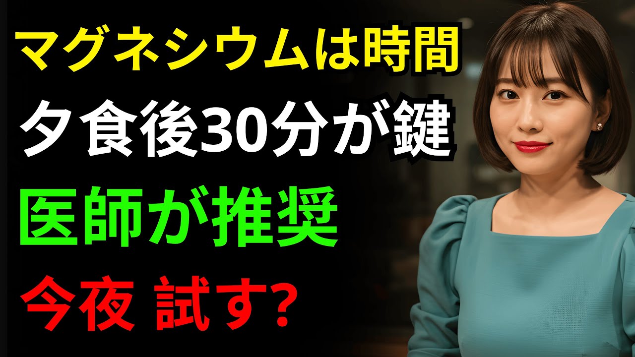 不眠症、足のつり、もうさようなら！マグネシウム『この時間』に飲めば効果100倍！！｜オーディオブック｜マグネシウム効能｜ぐっすり眠る方法｜睡眠サプリ｜不眠症