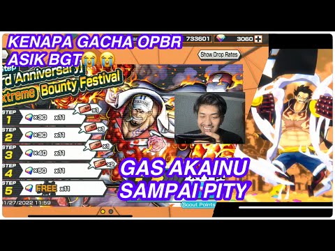 GACHA AKAINU SAMPE PITY! GACHA OPBR EMANG TERLALU ADDICT😭😭. ONE PIECE BOUNTY RUSH