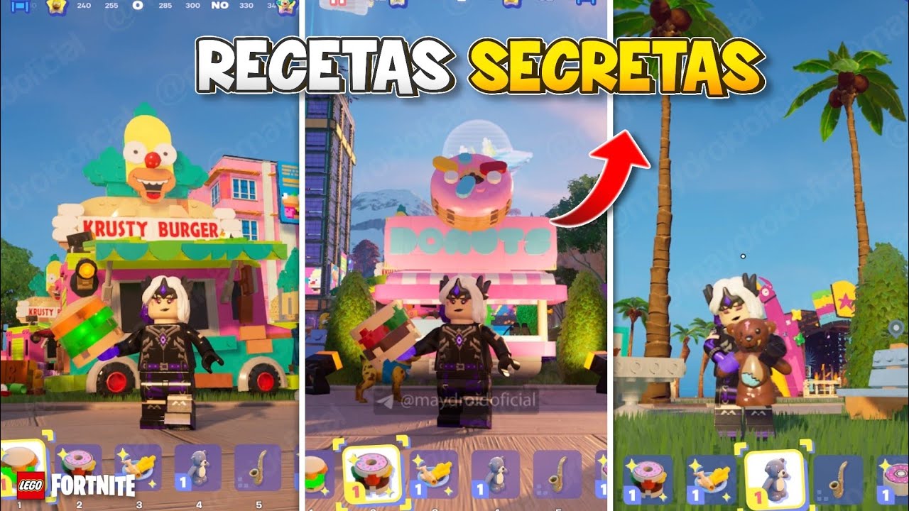 CÓMO CONSEGUIR TODAS las Recetas SECRETAS de Los Simpson en LEGO FORTNITE (¡Guía Definitiva!)