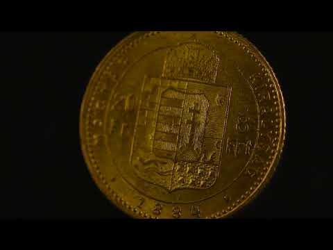 Moneda, Hungría, Franz Joseph I, 8 Forint 20 Francs, 1884, Kremnitz, EBC, Oro