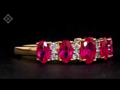 1.85CT RUBY AND DIAMOND ETERNITY RING 18KW GOLD - ASTERIA COLLECTION - FT80-T