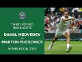 Daniil Medvedev vs Marton Fucsovics | Third Round Highlights | Wimbledon 2023