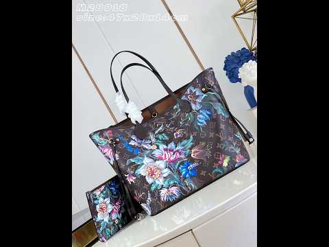 Louis Vuitton Neverfull MM M28918 Monogram Eden Floral Tote Bag