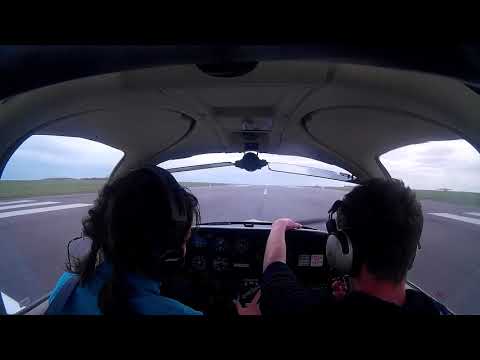 Crosswind landing rw31 and takeoff rw13 at Wick, Scotland in a PA38