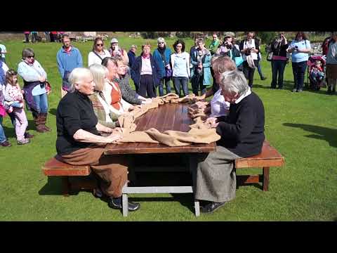 Wool Waulking Display at the inaugural Outlander Day at Highland Folk Museum
