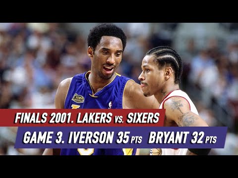 NBA Finals 2001 Sixers vs Lakers Game 3 Full Highlights Iverson 35 pts, Bryant 32 pts, Shaq 30 pts