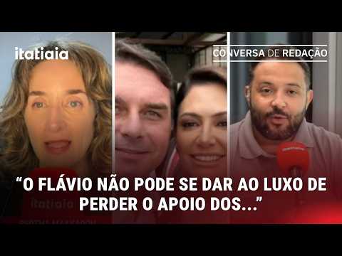 FLÁVIO BOLSONARO E MICHELLE SE DESCULPAM APÓS DESENTENDIMENTOS | CONVERSA DE REDAÇÃO