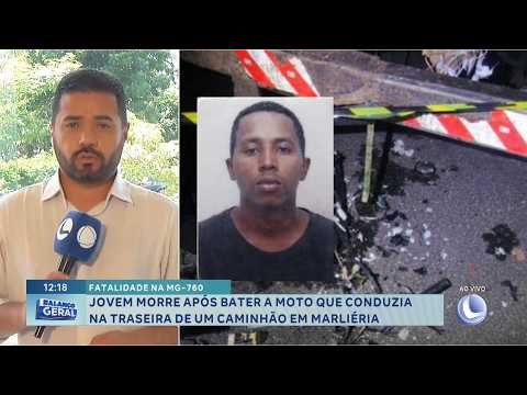 Fatalidade na MG-760: Jovem morre após bater moto em caminhão em Marliéria.