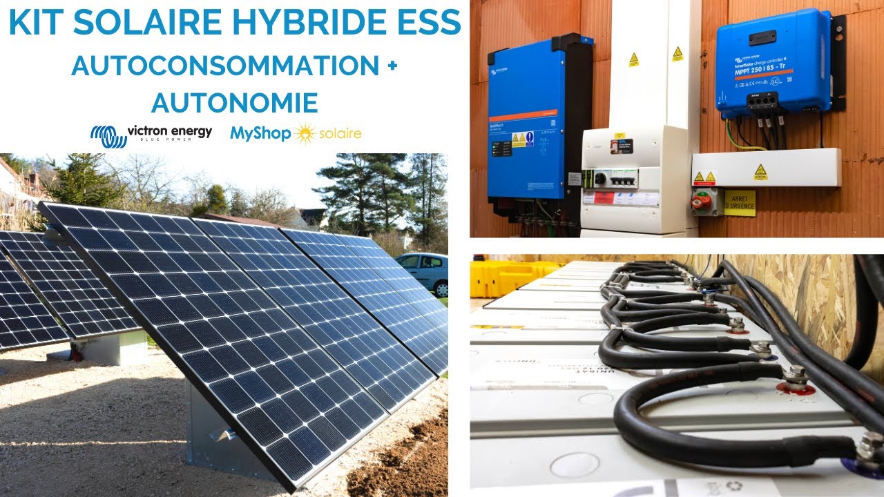 Installation solaire HYBRIDE entre AUTOCONSOMMATION & AUTONOMIE - Kit solaire ANTI-COUPURE