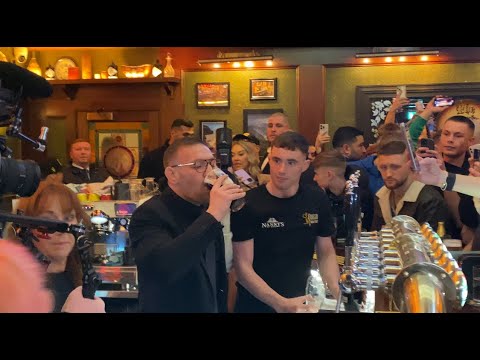 Conor McGregor pulls pints and drinks beer with fans ahead of UFC 303 fight with Michael Chandler