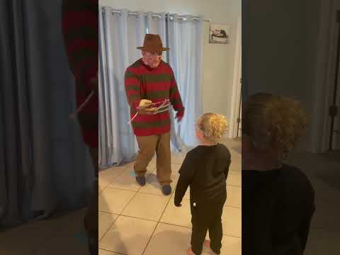 Freddy Krueger Animatronic Comes to Life - Little Girl Dodges His Claws