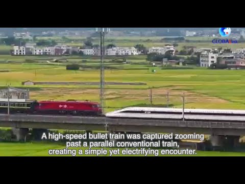 Incredible Speed! China's High-Speed Bullet Train blazes past its vintage predecessor