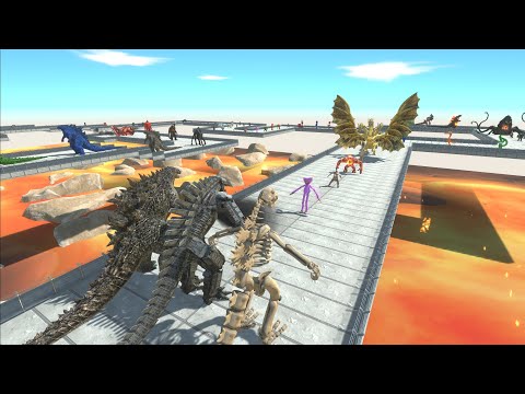 3X GODZILLA VS GHIDORAD LAVA DEATH RUN  - Animal Revolt Battle Simulator