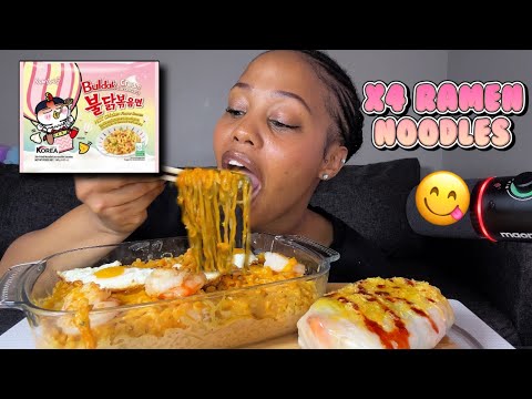 Let's Eat Cream Carbonara Buldak Noodles 😋✨|South African MUKBANG 🇿🇦 🔥 