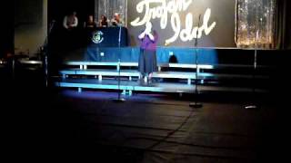 Merrie singing I'm Sensitive by Jewel at Tri-Center Variety Show