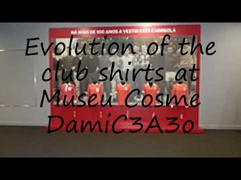 How to pronounce Evolution of the club shirts at Museu Cosme DamiC3A3o in Portuguese?