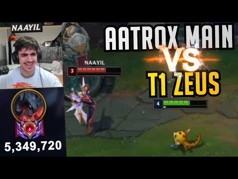 T1 Zeus Faces Naayil, EUW +5 Million MP Aatrox Main - KR Pros in EUW SoloQ Best ofHighlights