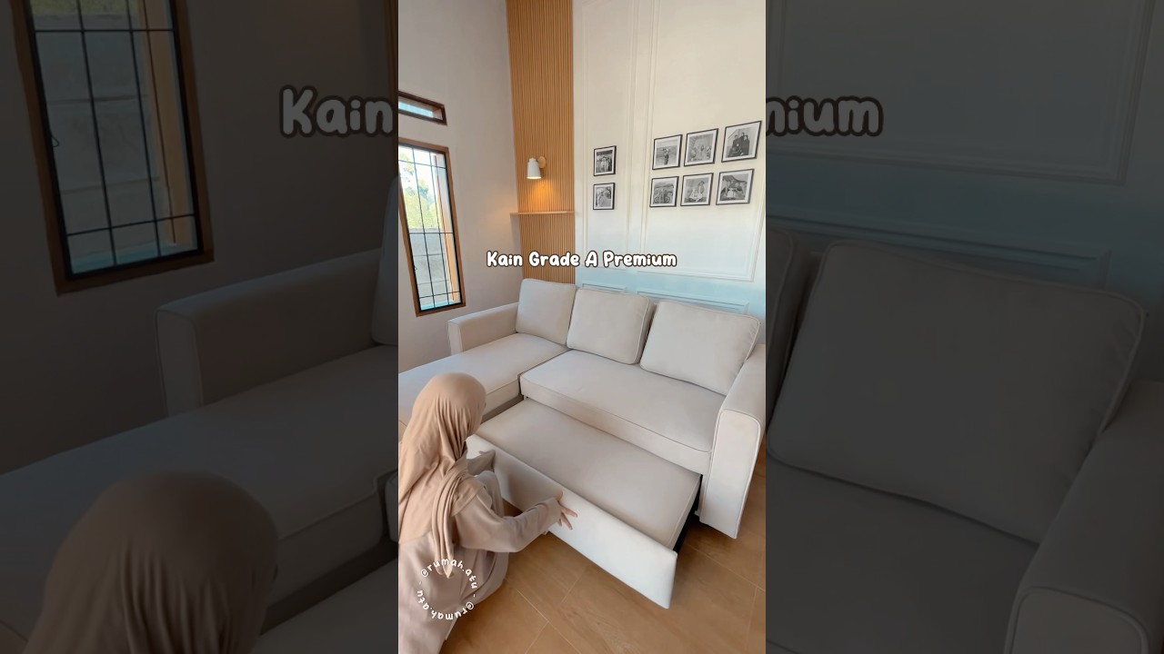 Review sofa bed L minimalis #sofa #sofabed #explore #fyp #spillracunshopee