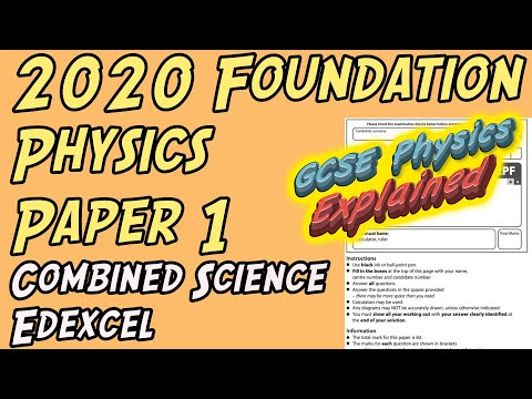 2020 Physics Foundation Paper 1 ANSWERS Combined Science Edexcel GCSE (9-1)