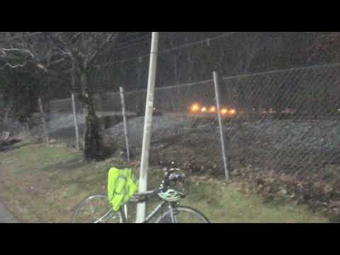 Inbound Keolis train North Beverly to Beverly intense winter Doppler effect