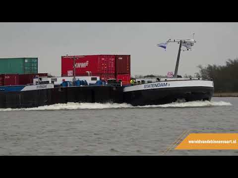 Koppelverband Statendam 1&2 op de Oude Maas bij Barendrecht | Binnenvaart