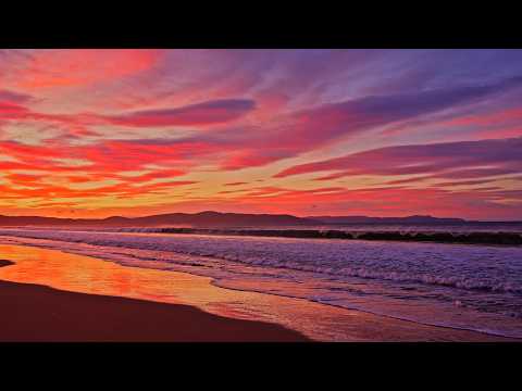 Sunset Afterglow on a Tasmanian Beach with Calm Ocean Waves | Relaxing ASMR for Deep Sleep | 3H 4K