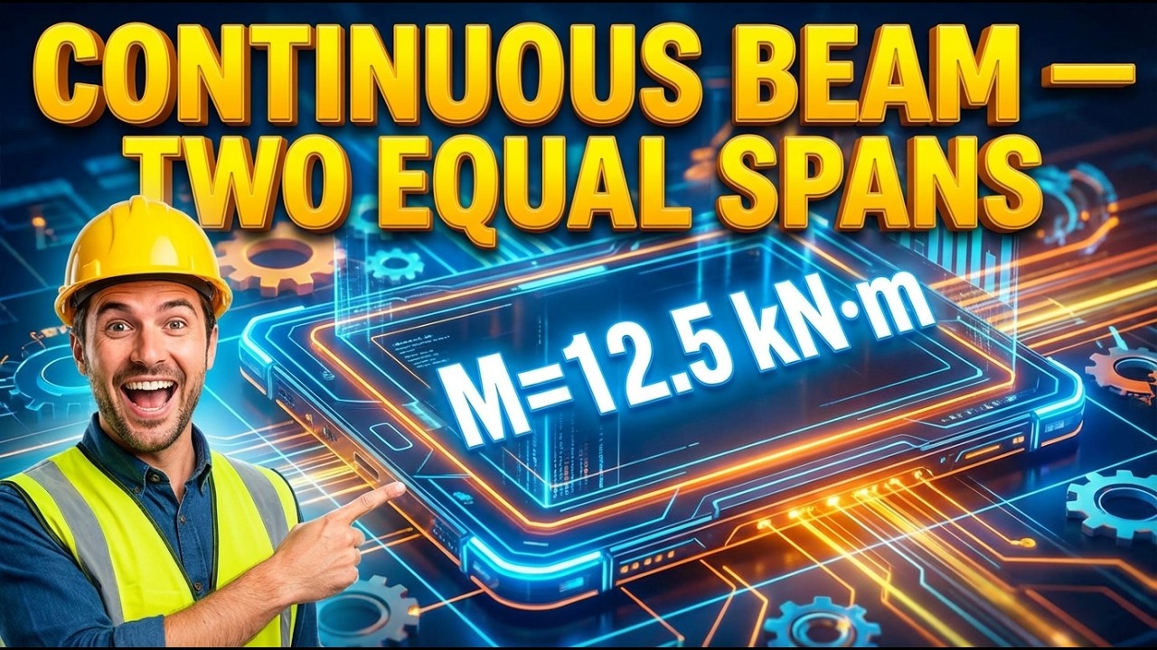 Continuous Beam Calculator — Two Equal Spans