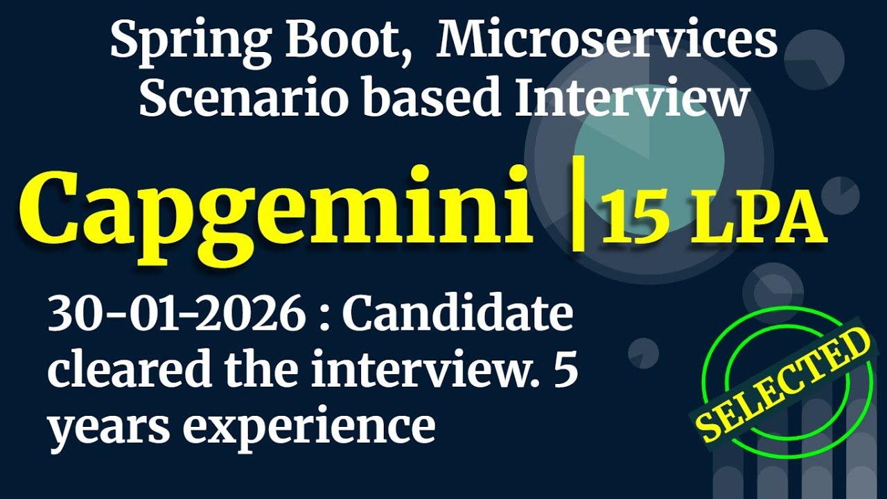 Capgemini Spring Boot and Microservices Interview 5 years