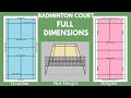 Badminton Court Dimensions | Court Size | Net Height