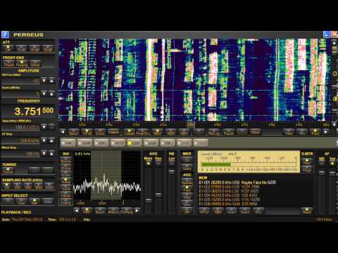 Ham Radio, mistuned, 80 meter band, 3751 kHz, LSB, Dec 20, 2012, 0511 UTC