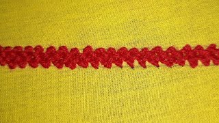 Hand Embroidery- Double Chain Stitch  ||  Double Chain Border Stitch  ||  Easy Hand Work