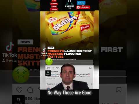 There’s No Way Mustard Skittles Can Be Good. 🤢😬 #MustardSkittles #UnusualCandyTasteTest