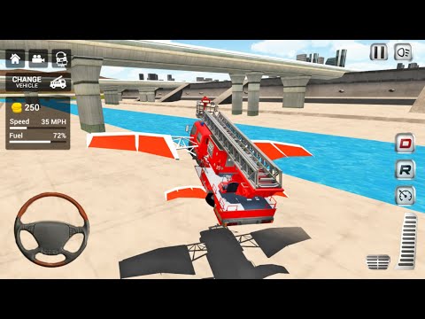 Flying Firefighter Truck Simulator 2021 - 3 Fire Engines Driving - Android Gameplay