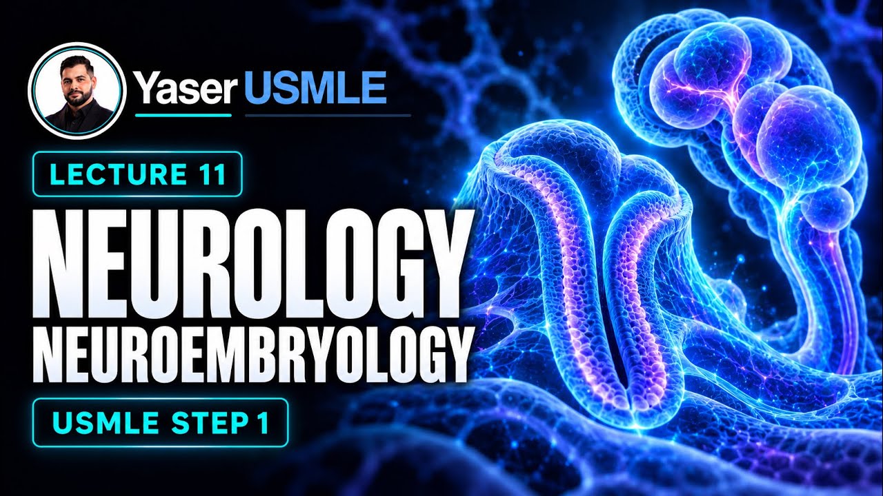 Neurology Lecture 11 (Neuroembryology), USMLE Step1, Dr Yaser