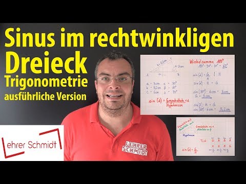 Sine - in a right-angled triangle - detailed version | Teacher Schmidt - simply explained!