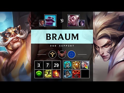Braum Support vs Rakan - EUW Grandmaster Patch 25.10