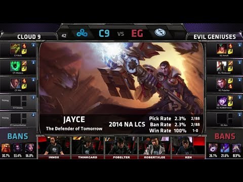 Cloud 9 vs Evil Geniuses | 2014 NA LCS Spring split S4 W9D2 G4 | C9 vs EG Week 9 Day 2 full game HD