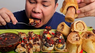 Huge Bone Marrow + Balut + Siomai Mukbang with Spicy Chili Garlic Sauce