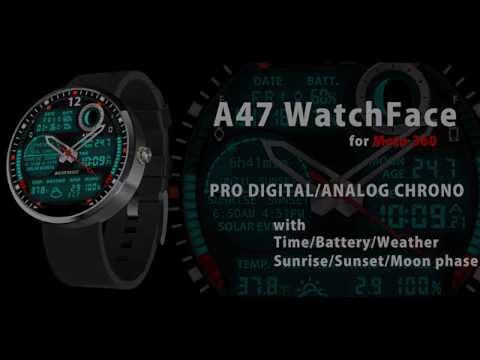 A47 Watch face for Moto 360 Video