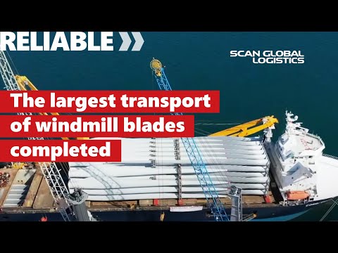 The largest transport of windmill blades completed
