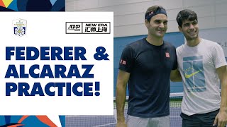 [情報] Roger Federer 與 Carlos Alcaraz練球