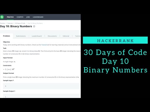 Binary Numbers Hackerrank Day 10 Python