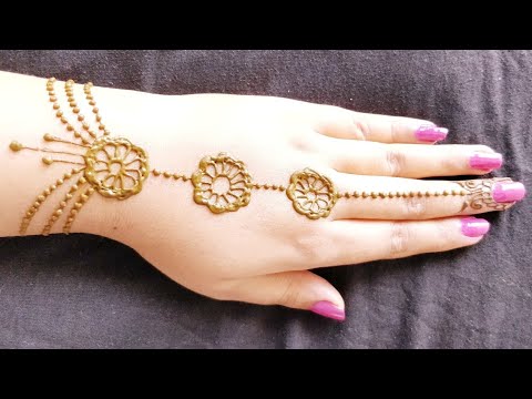 Amazing Simple/Easy jewellery mehndi/Eid festival henna beautiful mehndi designs2019 by Azwork forum Video