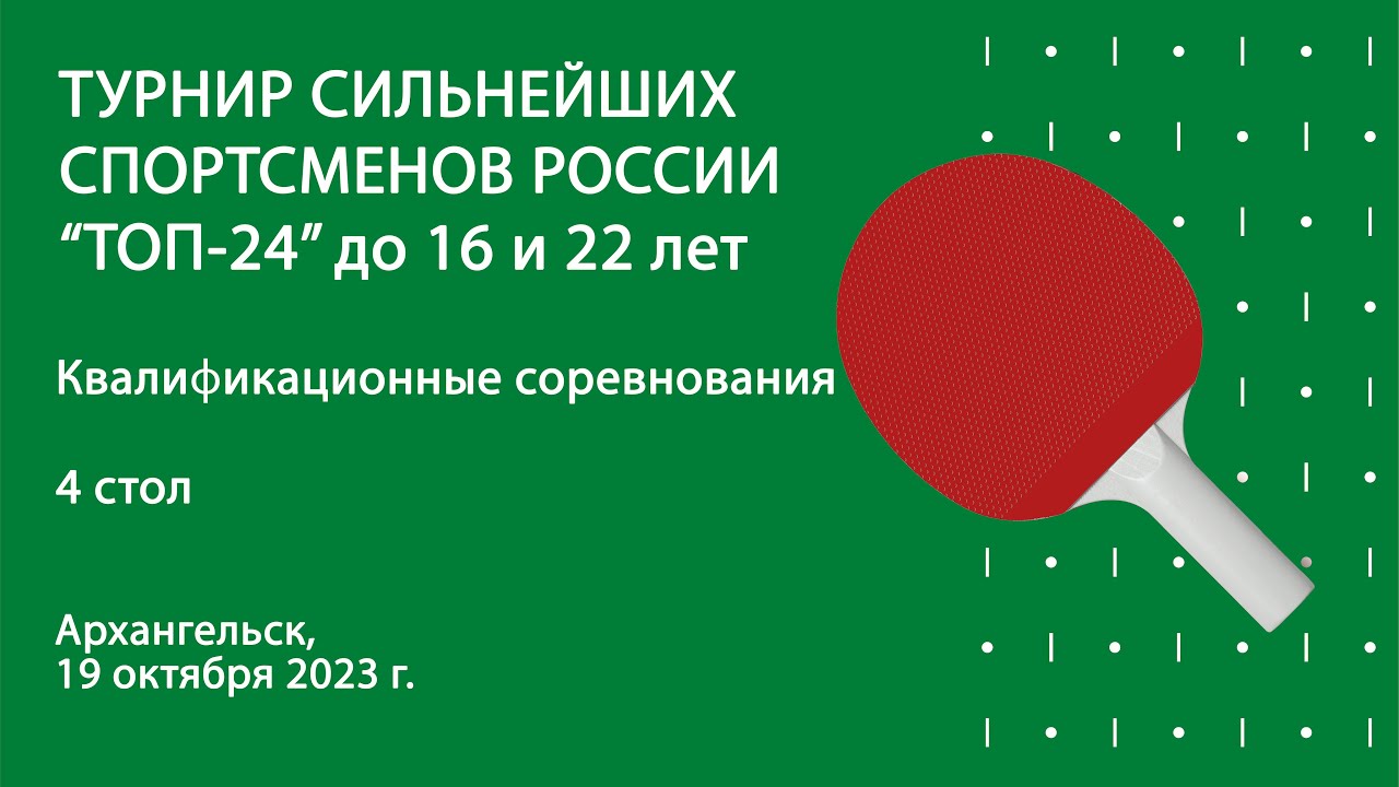 Турнир сильнейших спортсменов России. "ТОП-24" до 16 и 22 лет. 4 стол. 19.10.23