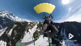 videos de risa con paracaídas y esquís
