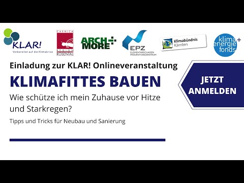 Klimafittes Bauen - Hitze (KLAR! Rosental Onlineveranstaltung 22.02.)