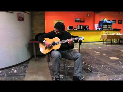 Aniello Desiderio tests  guitar of  guitar maker Pavel Gavryushov