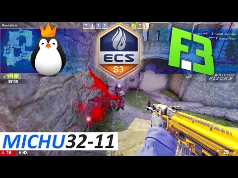 MICHU POV 32-11 CS:GO - FlipSid3 vs Kinguin [Cobblestone] ECS Season 3 EU Qualifier